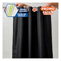 Pack4 Cortina funcional para Ducha con Patron Triangulos y Color Negro 180x180 Y+Papel Regalo